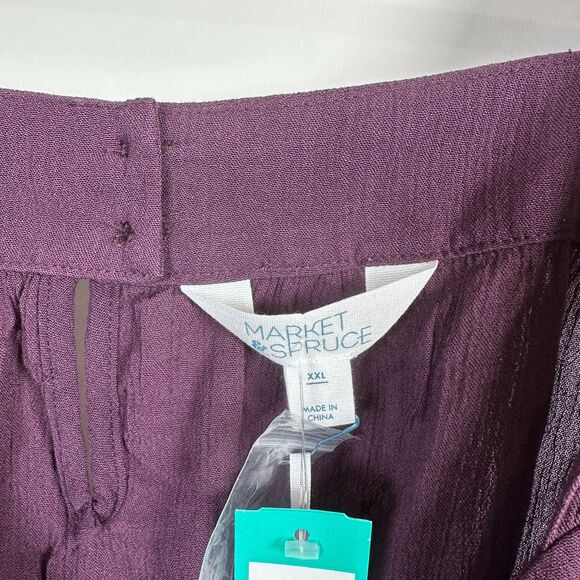 MARKET & SPRUCE Sleeveless Smocked Top XXL Burgundy Purple Boho Flutter Sleeve - Picture 2 of 10